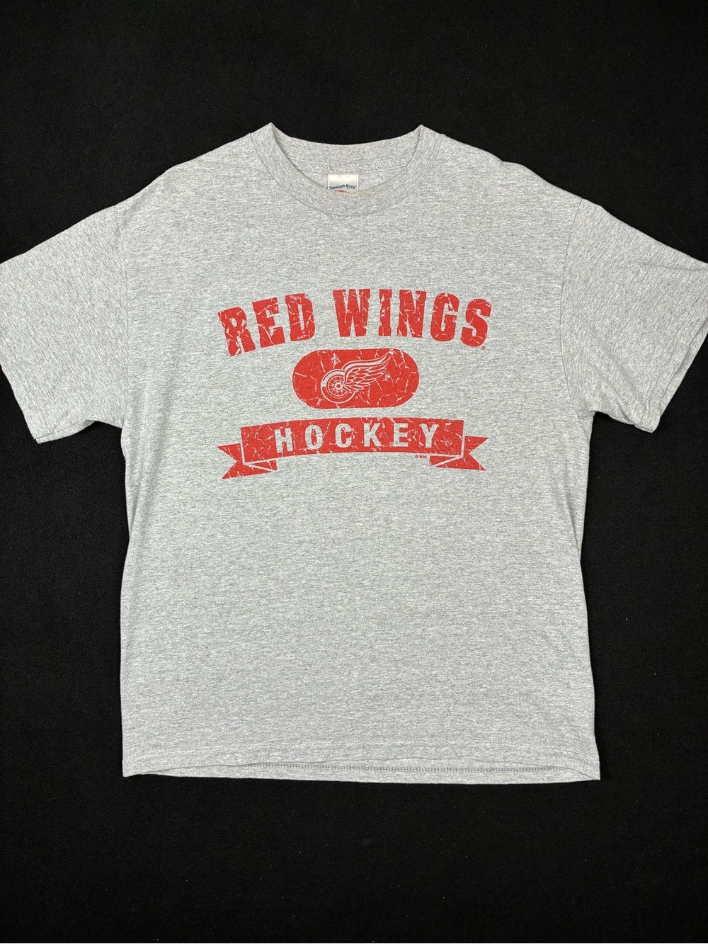 VTG Tennessee River Detroit Red Wings Hockey Graphic Short Sleeve Tee Grey Red